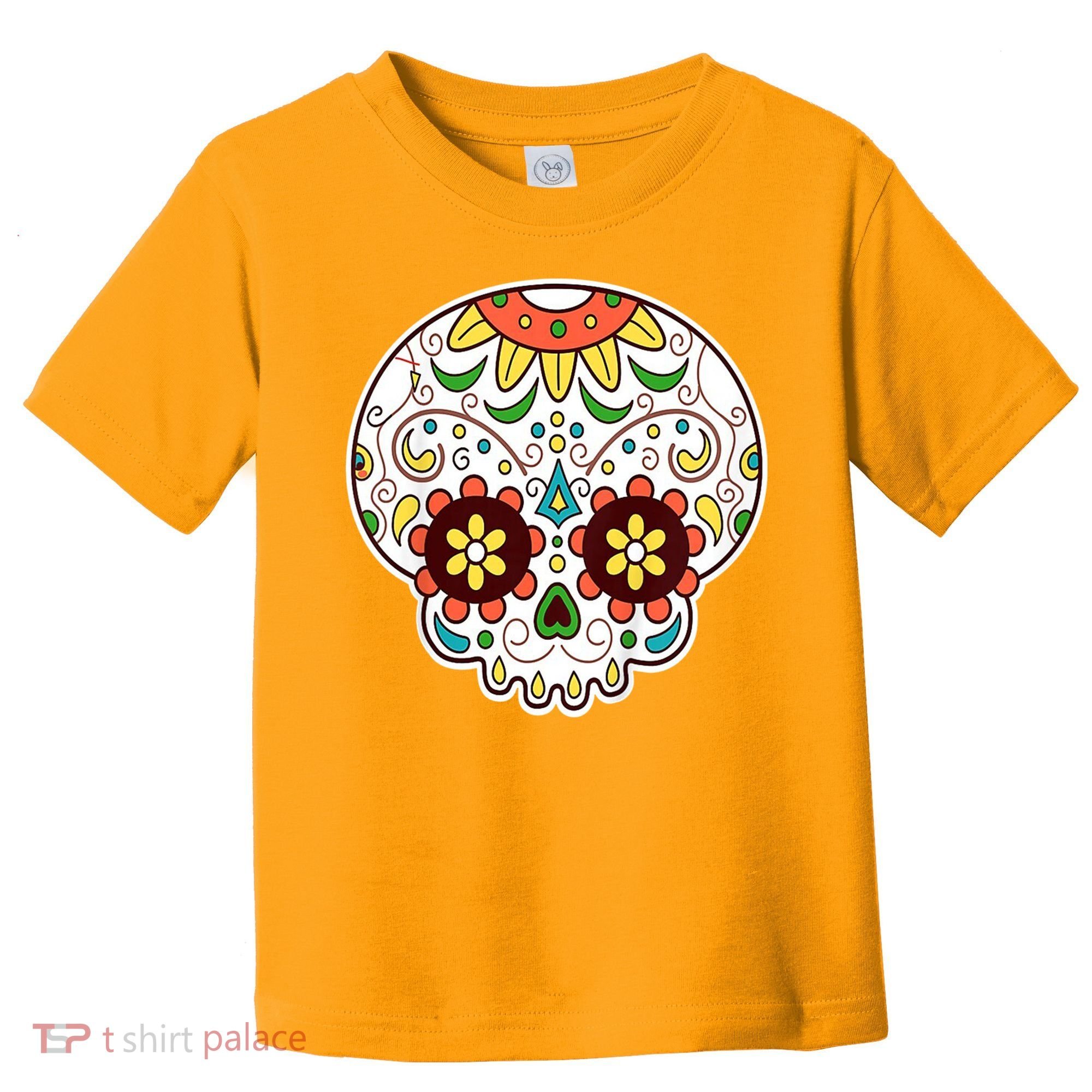 DOD Day Of The Dead Sugar Floral Skull Head Toddler T-Shirt