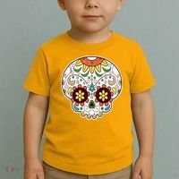 DOD Day Of The Dead Sugar Floral Skull Head Toddler T-Shirt thumb 2