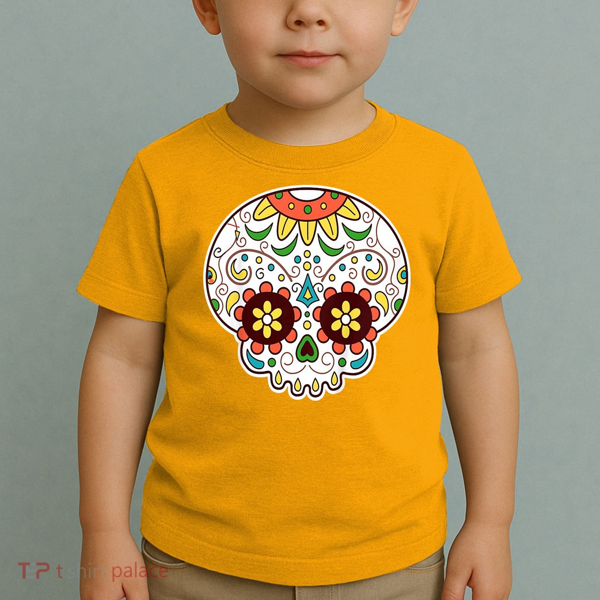 DOD Day Of The Dead Sugar Floral Skull Head Toddler T-Shirt