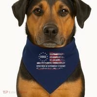 Doge Department Of Government Efficiency D.O.G.E. Us Flag USA-Made Doggie Bandana thumb 1