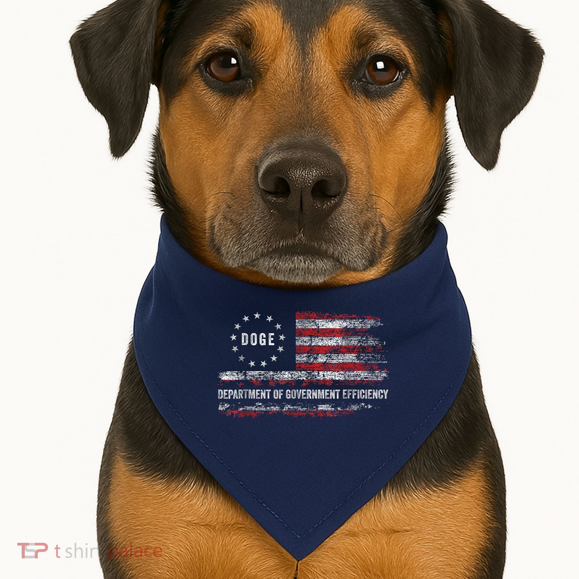 Doge Department Of Government Efficiency D.O.G.E. Us Flag USA-Made Doggie Bandana