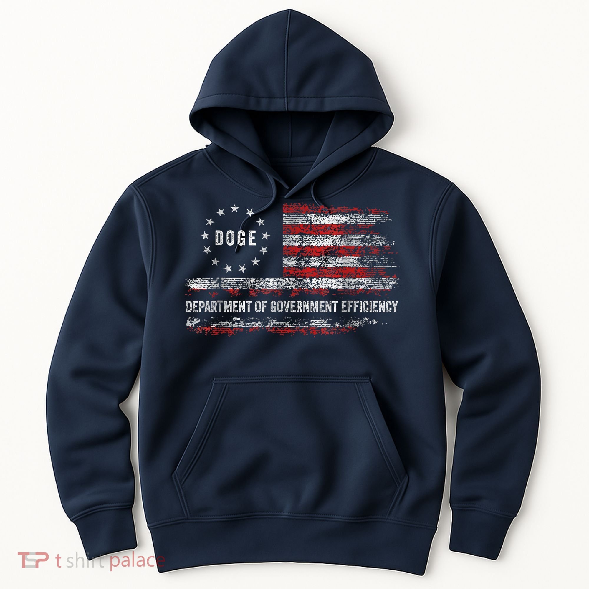 Doge Department Of Government Efficiency D.O.G.E. Us Flag Hoodie