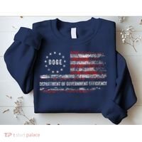 Doge Department Of Government Efficiency D.O.G.E. Us Flag Sweatshirt thumb 2