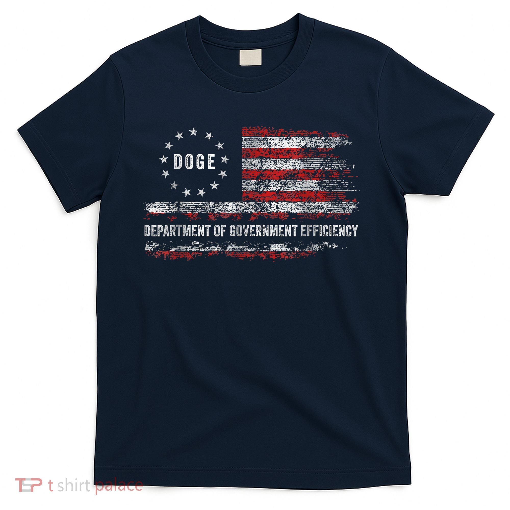 Doge Department Of Government Efficiency D.O.G.E. Us Flag T-Shirt