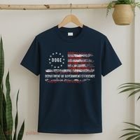 Doge Department Of Government Efficiency D.O.G.E. Us Flag T-Shirt thumb 2