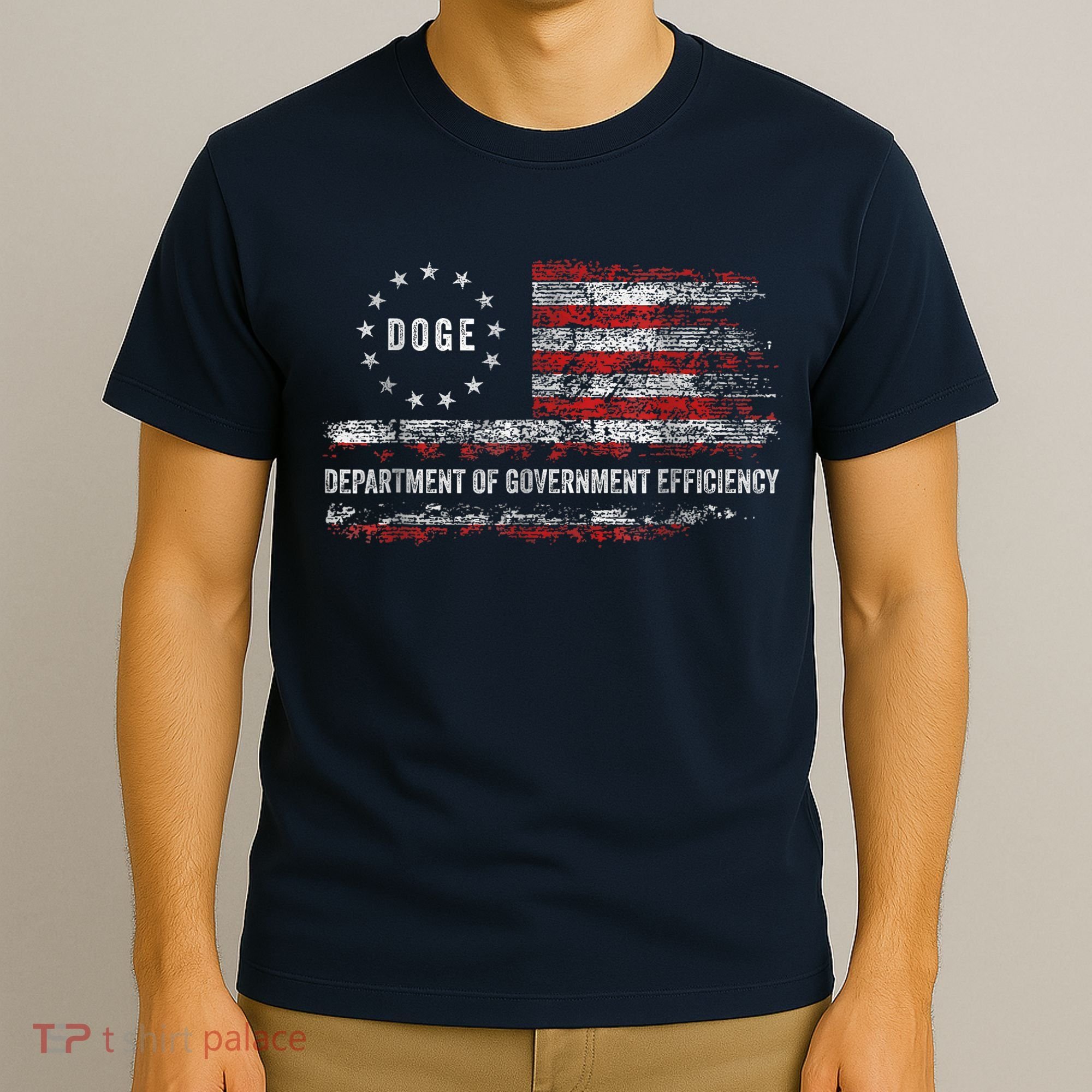 Doge Department Of Government Efficiency D.O.G.E. Us Flag T-Shirt