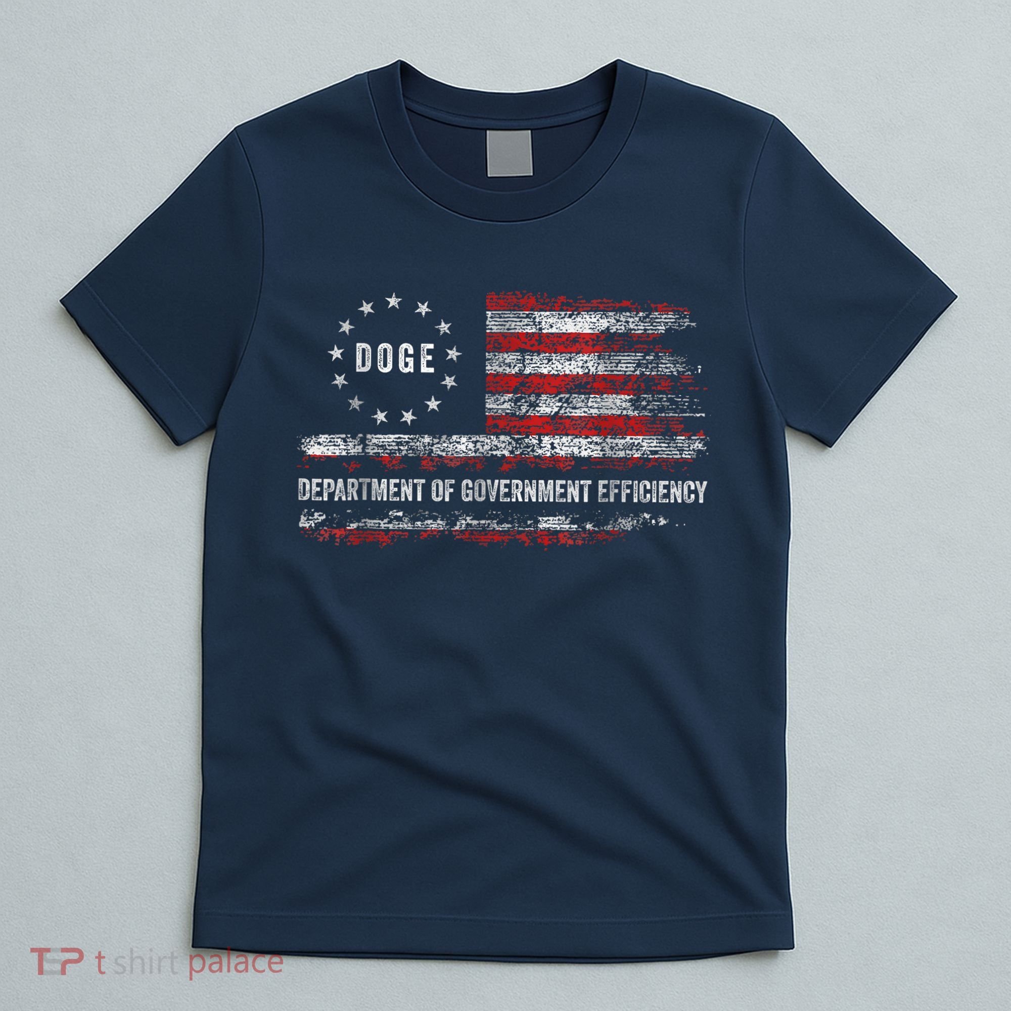 Doge Department Of Government Efficiency D.O.G.E. Us Flag T-Shirt