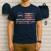 Doge Department Of Government Efficiency D.O.G.E. Us Flag T-Shirt thumb 6