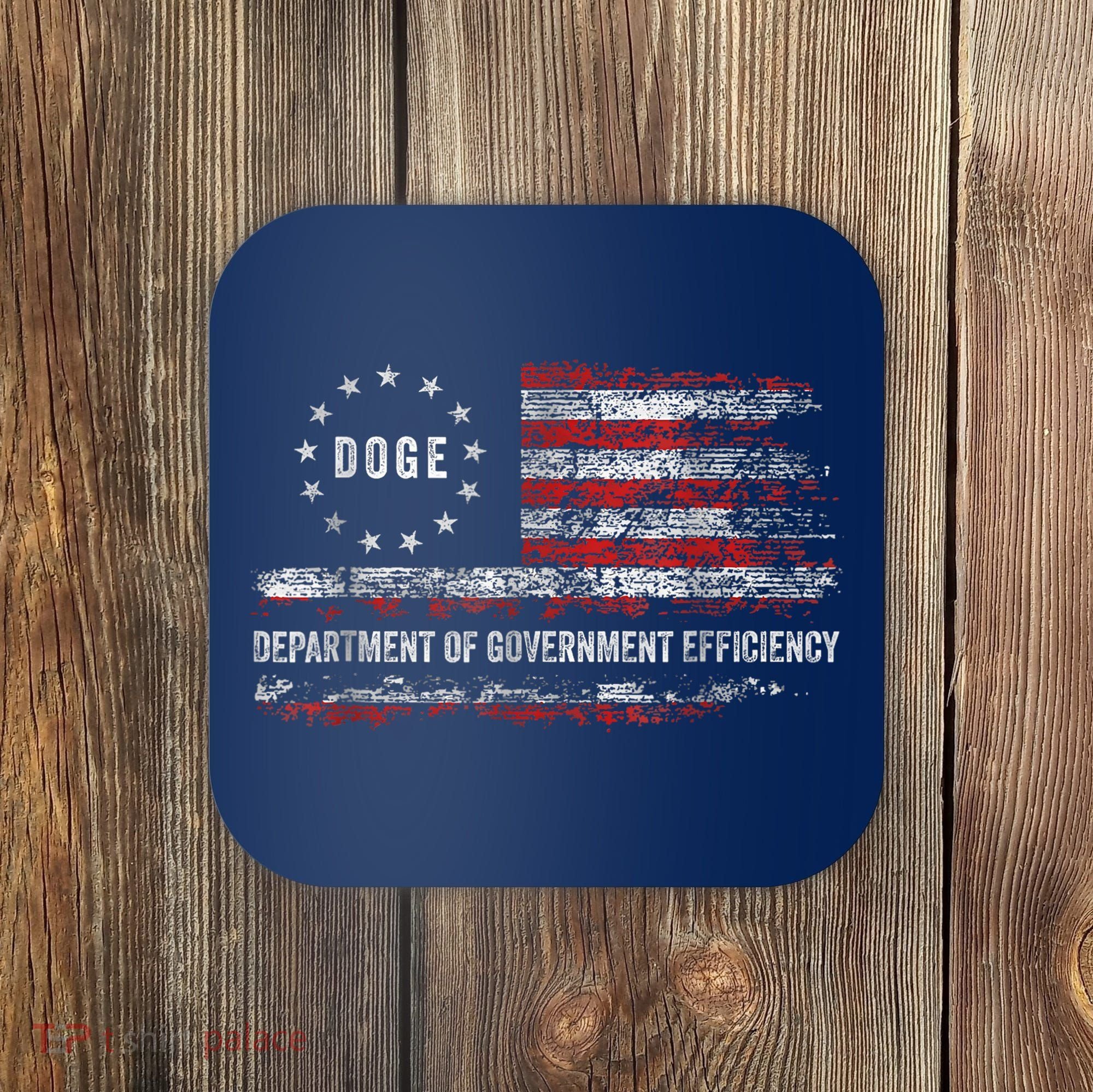Doge Department Of Government Efficiency D.O.G.E. Us Flag Coaster