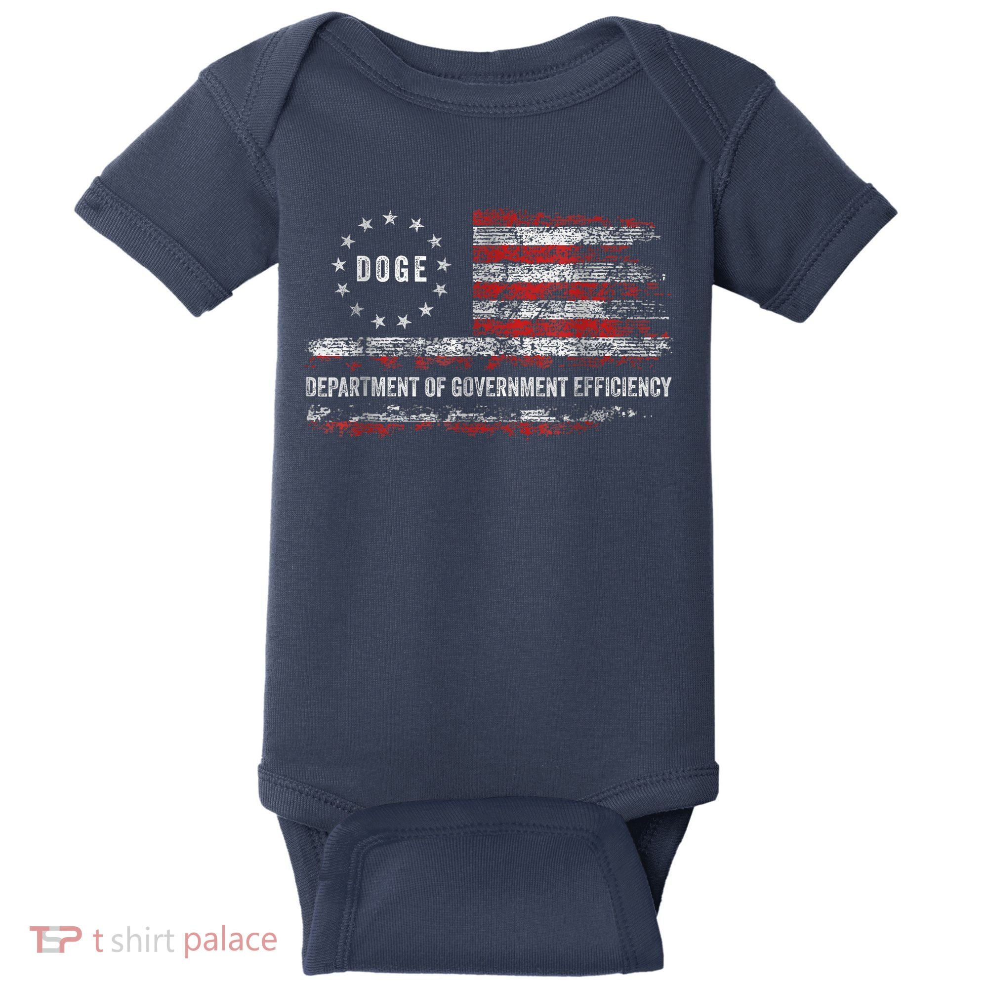 Doge Department Of Government Efficiency D.O.G.E. Us Flag Baby Bodysuit