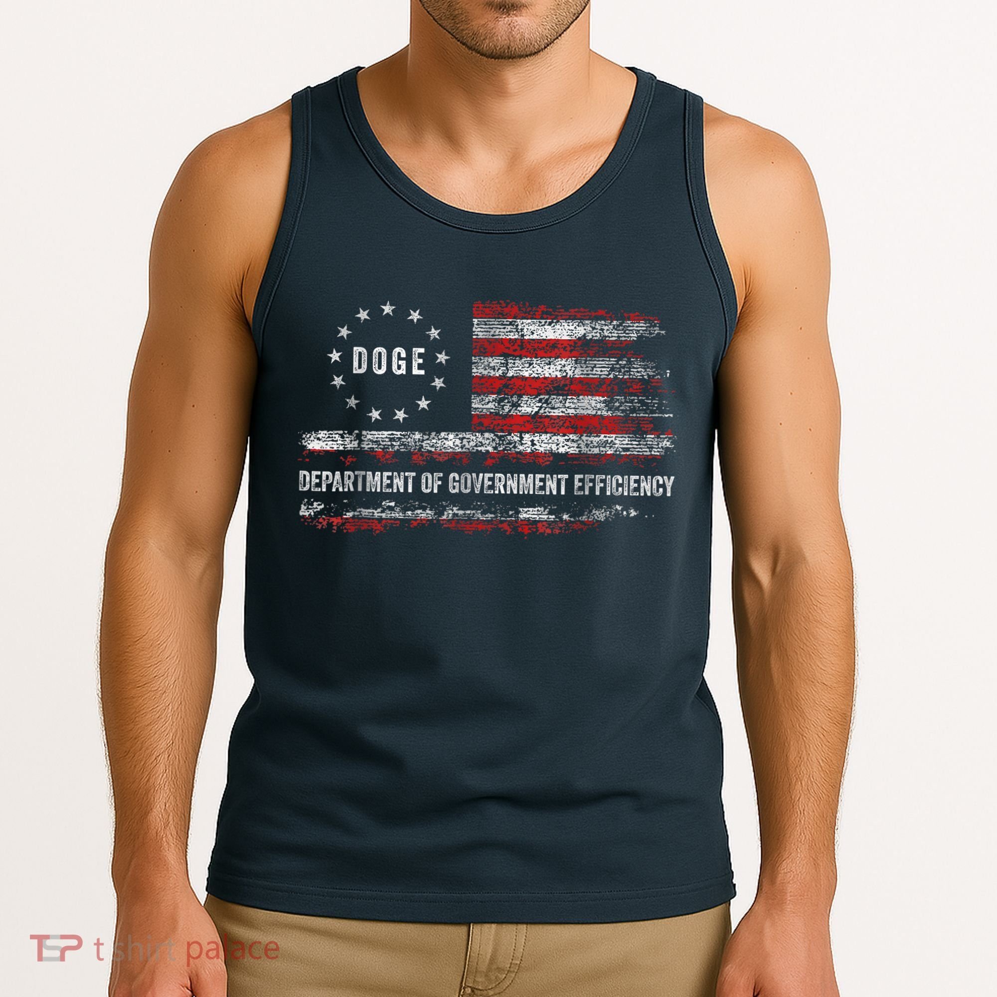 Doge Department Of Government Efficiency D.O.G.E. Us Flag Tank Top