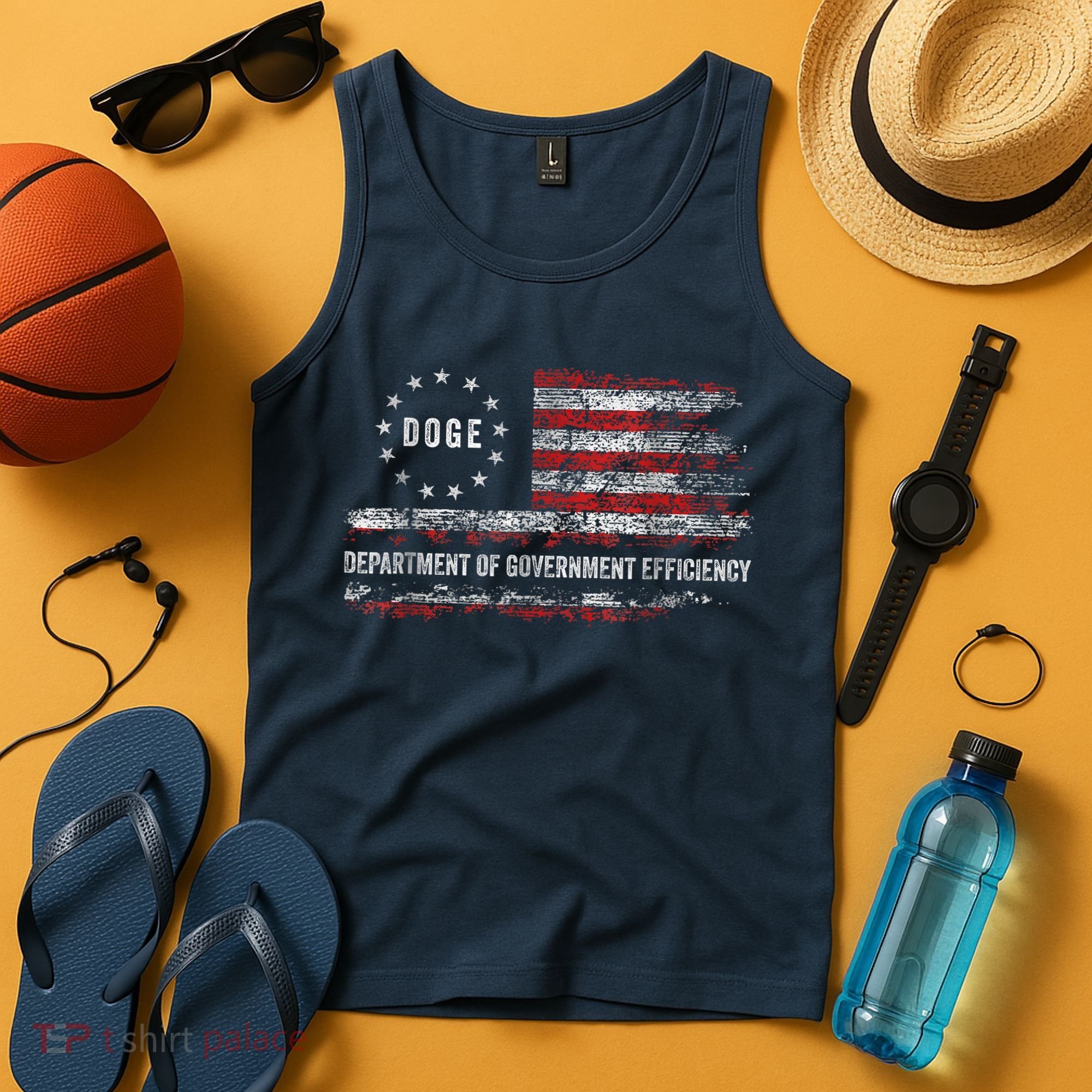 Doge Department Of Government Efficiency D.O.G.E. Us Flag Tank Top