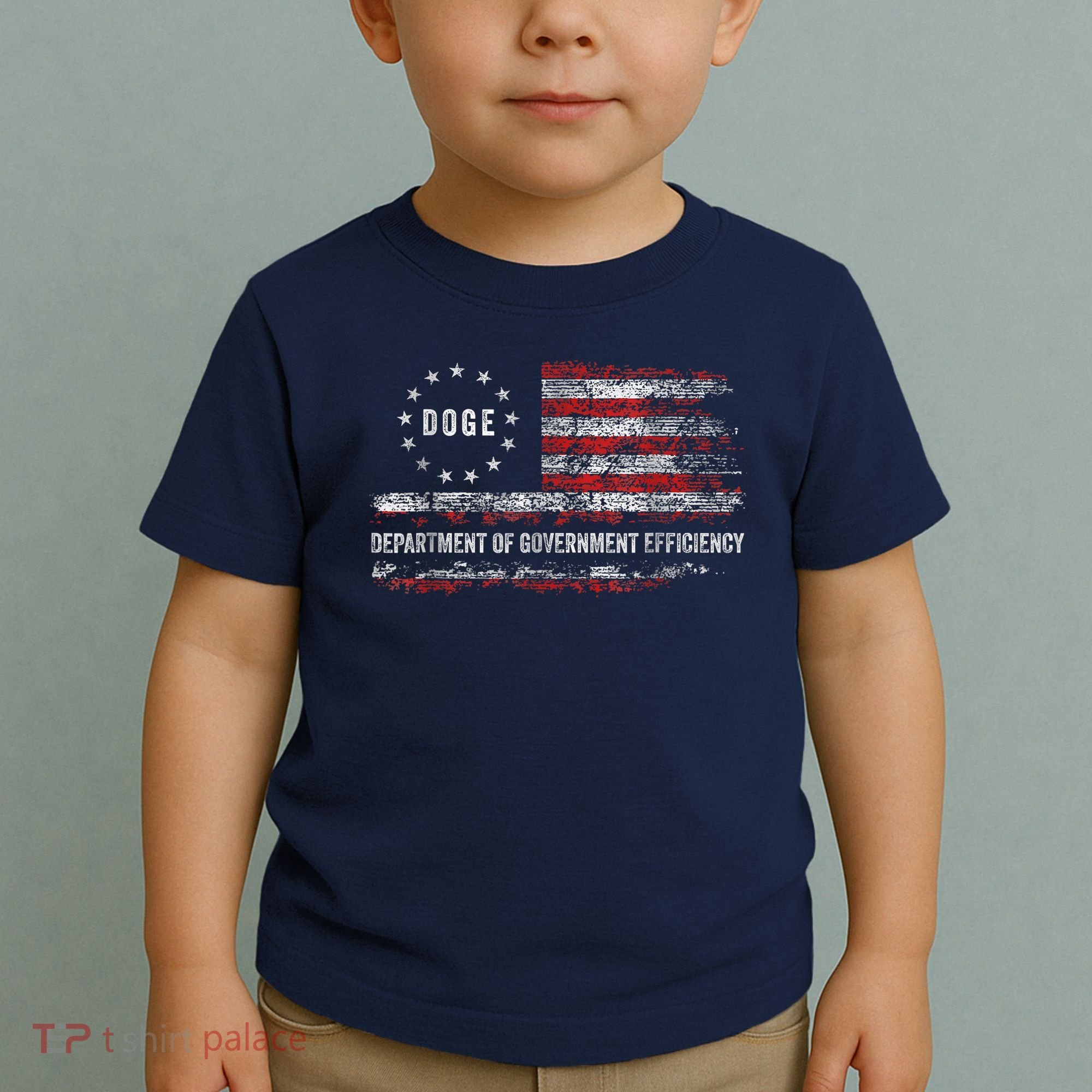 Doge Department Of Government Efficiency D.O.G.E. Us Flag Toddler T-Shirt