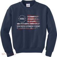 Doge Department Of Government Efficiency D.O.G.E. Us Flag Kids Sweatshirt thumb 0