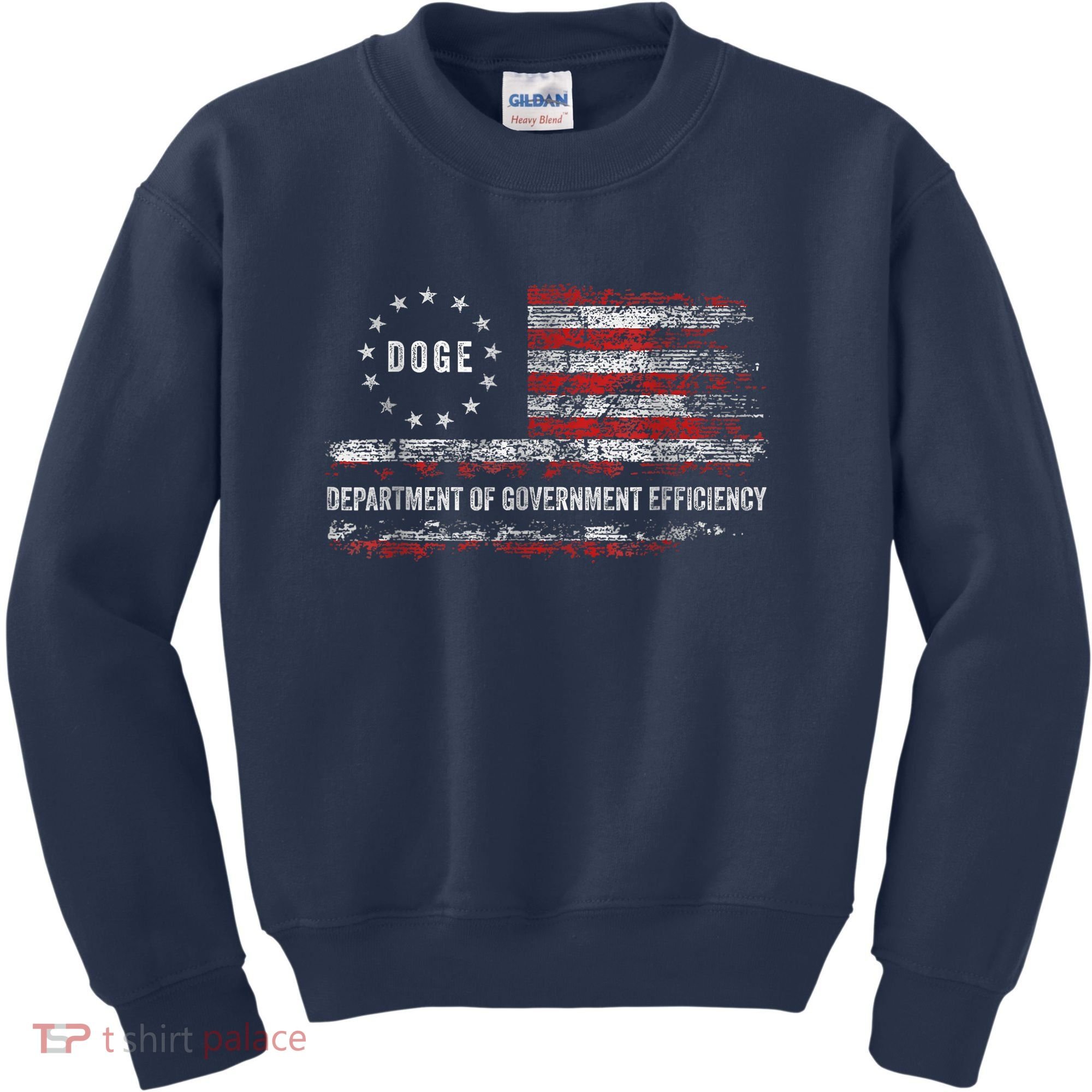 Doge Department Of Government Efficiency D.O.G.E. Us Flag Kids Sweatshirt