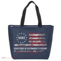 Doge Department Of Government Efficiency D.O.G.E. Us Flag Tote Bag thumb 0