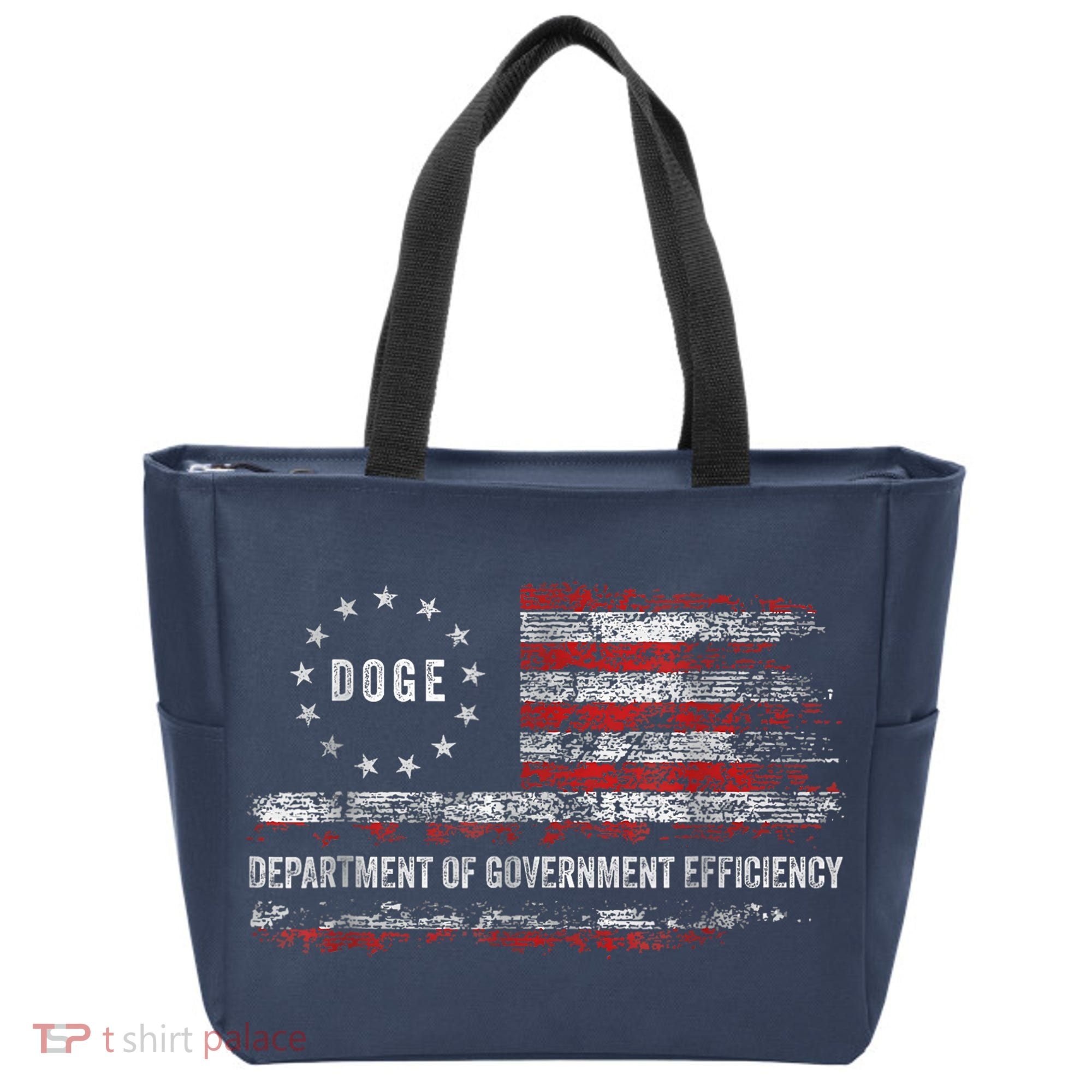 Doge Department Of Government Efficiency D.O.G.E. Us Flag Tote Bag
