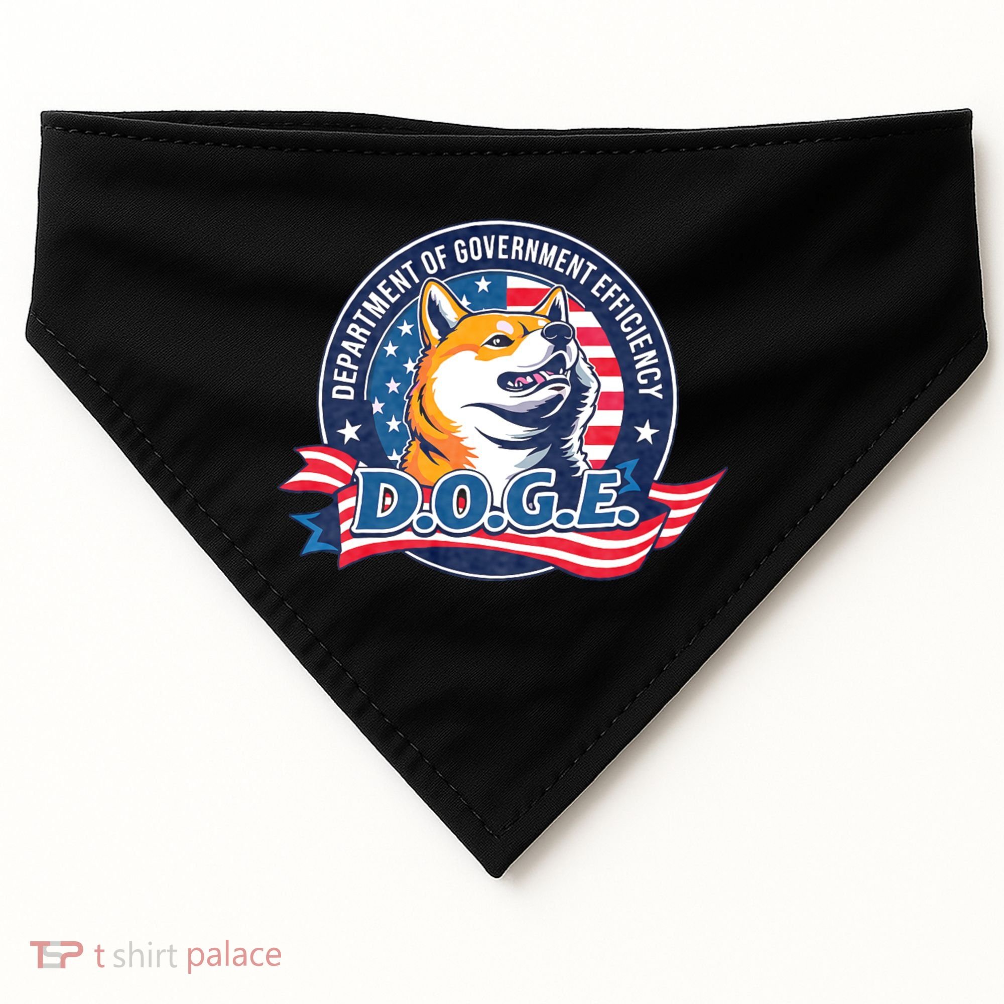D.O.G.E Department Of Government Efficiency Doge USA-Made Doggie Bandana