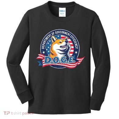 D.O.G.E Department Of Government Efficiency Doge Kids Long Sleeve Shirt