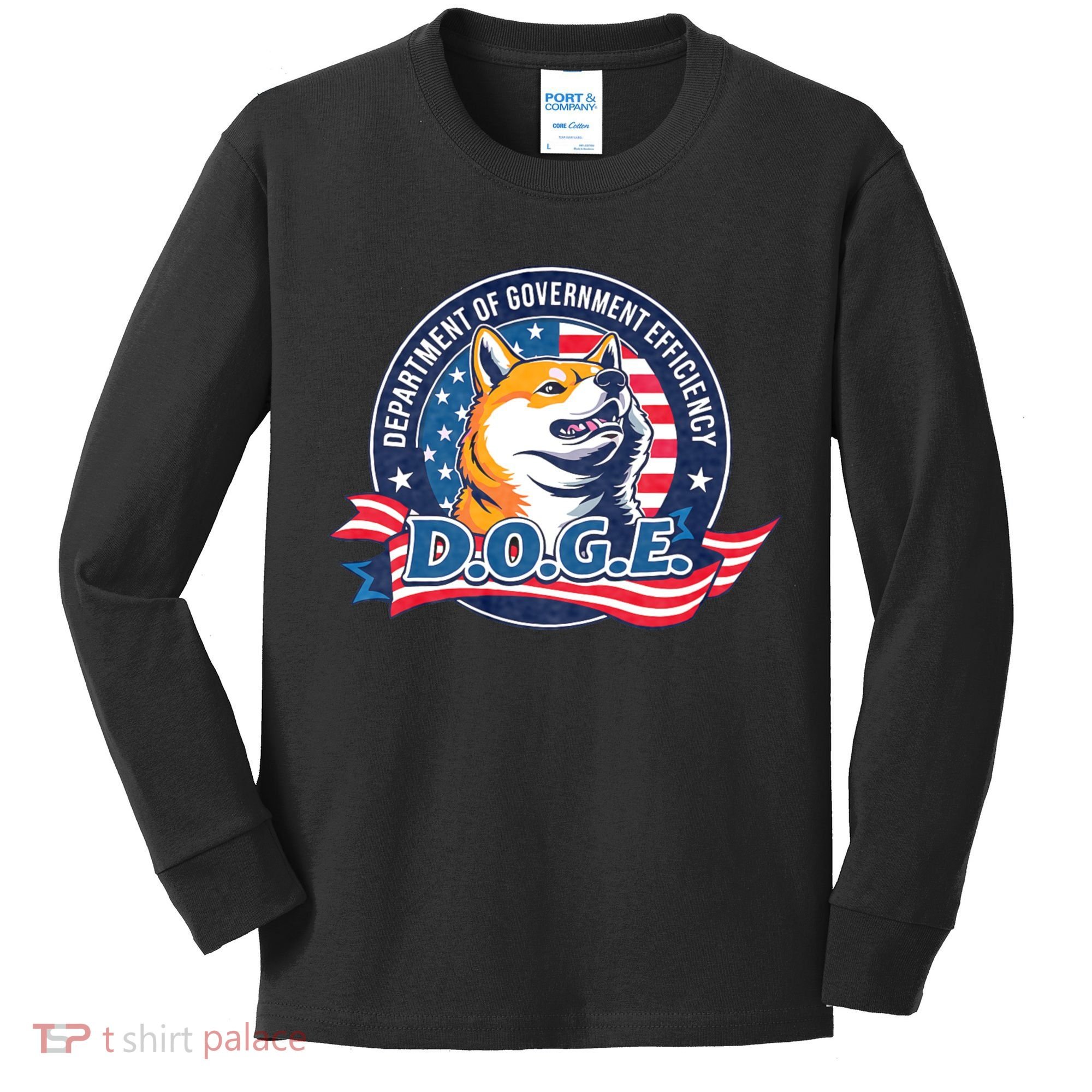 D.O.G.E Department Of Government Efficiency Doge Kids Long Sleeve Shirt