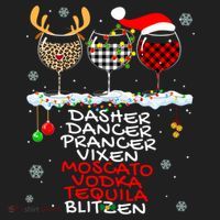 Dasher Dancer Prancer Vixen Moscato Vodka Tequila Blitzen Cool Gift Women's Sweatshirt thumb 2
