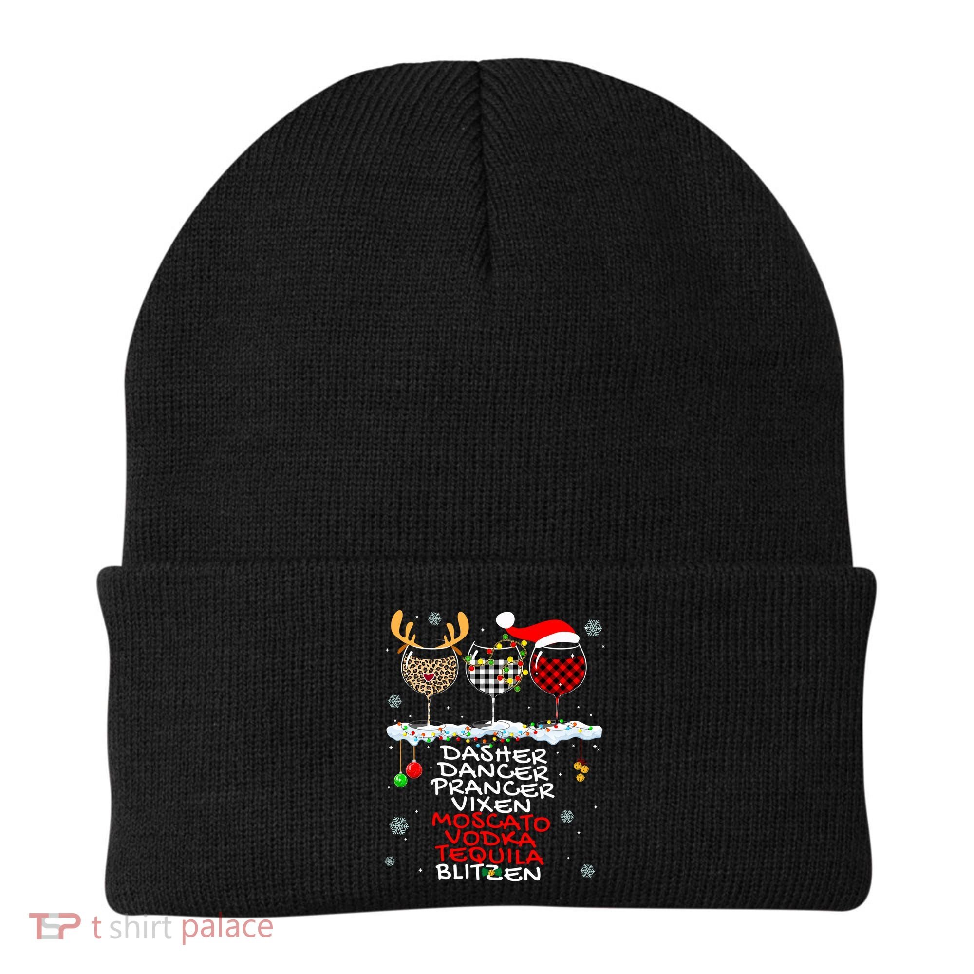 Dasher Dancer Prancer Vixen Moscato Vodka Tequila Blitzen Cool Gift Beanie
