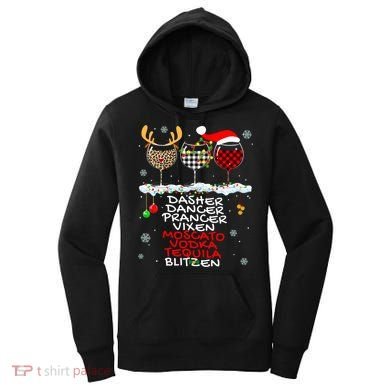 Dasher Dancer Prancer Vixen Moscato Vodka Tequila Blitzen Cool Gift Women's Hoodie