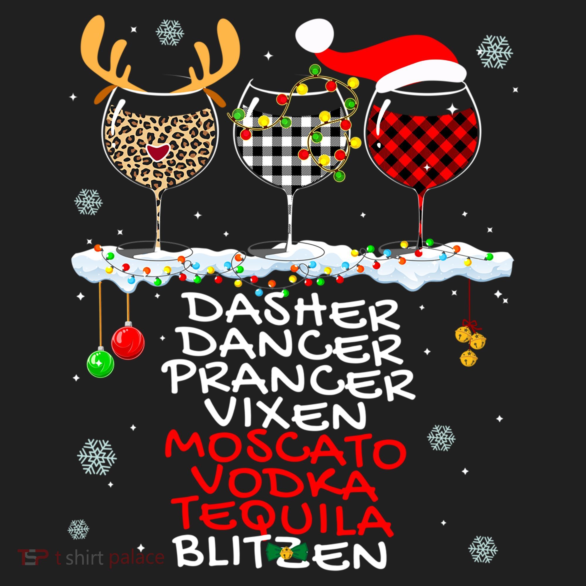 Dasher Dancer Prancer Vixen Moscato Vodka Tequila Blitzen Cool Gift Golf Towel