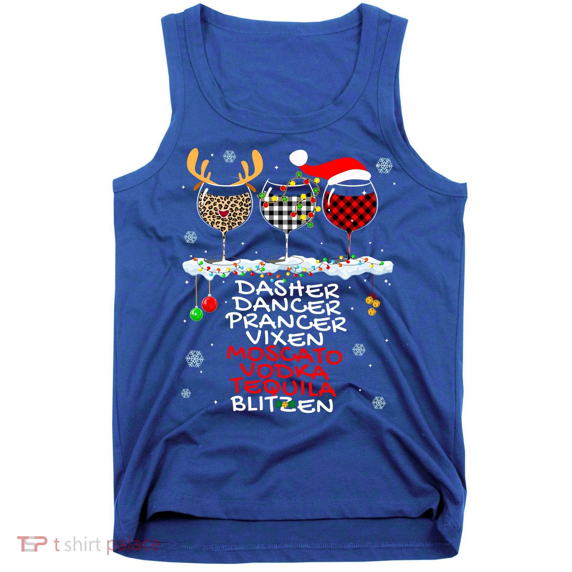 Dasher Dancer Prancer Vixen Moscato Vodka Tequila Blitzen Cool Gift Tank Top