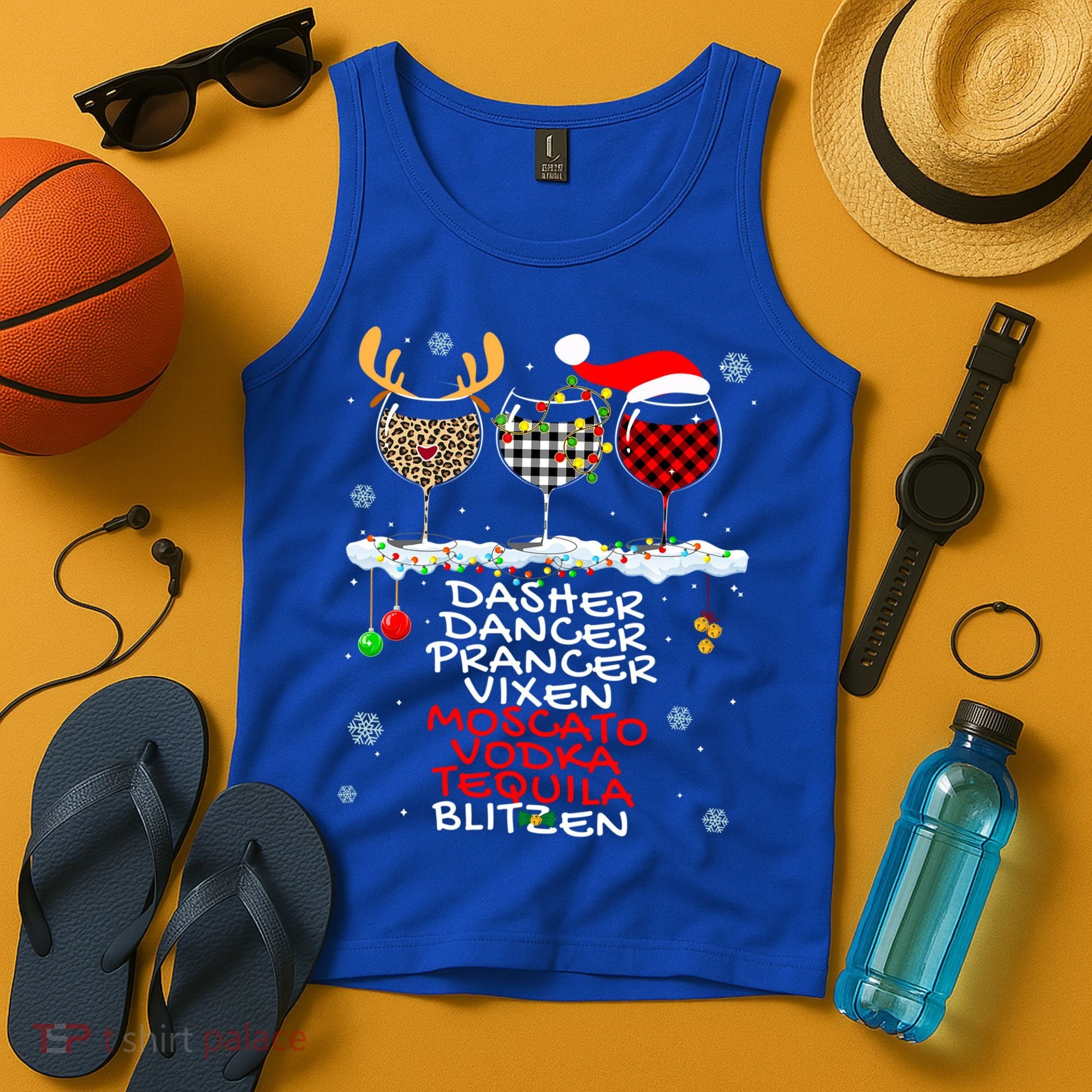 Dasher Dancer Prancer Vixen Moscato Vodka Tequila Blitzen Cool Gift Tank Top