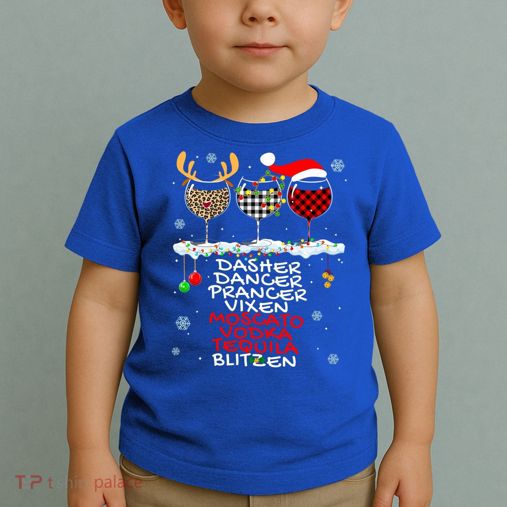 Dasher Dancer Prancer Vixen Moscato Vodka Tequila Blitzen Cool Gift Toddler T-Shirt