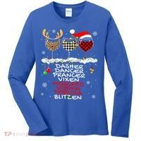 Dasher Dancer Prancer Vixen Moscato Vodka Tequila Blitzen Cool Gift Women's Long Sleeve Shirt thumb 0