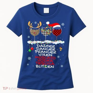 Dasher Dancer Prancer Vixen Moscato Vodka Tequila Blitzen Cool Gift Women's T-Shirt