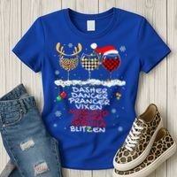 Dasher Dancer Prancer Vixen Moscato Vodka Tequila Blitzen Cool Gift Women's T-Shirt thumb 3