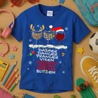 Dasher Dancer Prancer Vixen Moscato Vodka Tequila Blitzen Cool Gift Kids T-Shirt thumb 3