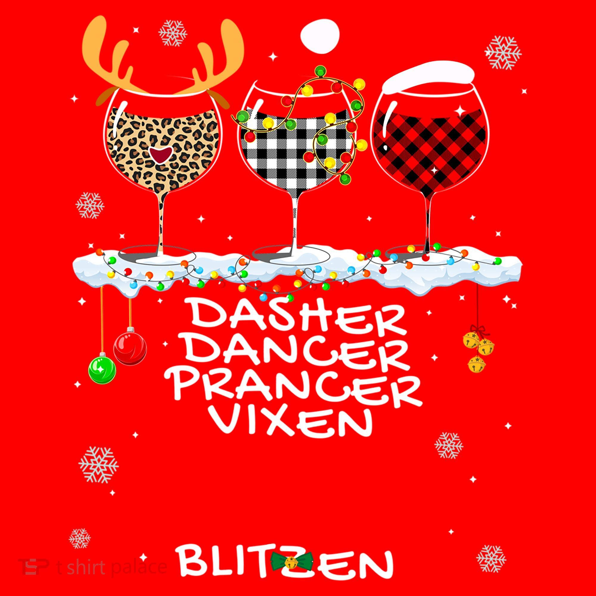 Dasher Dancer Prancer Vixen Moscato Vodka Tequila Blitzen Cool Gift Santa Hat