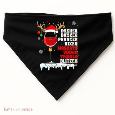 Dasher Dancer Prancer Vixen Moscato Vodka Tequila Blitzen Gift USA-Made Doggie Bandana