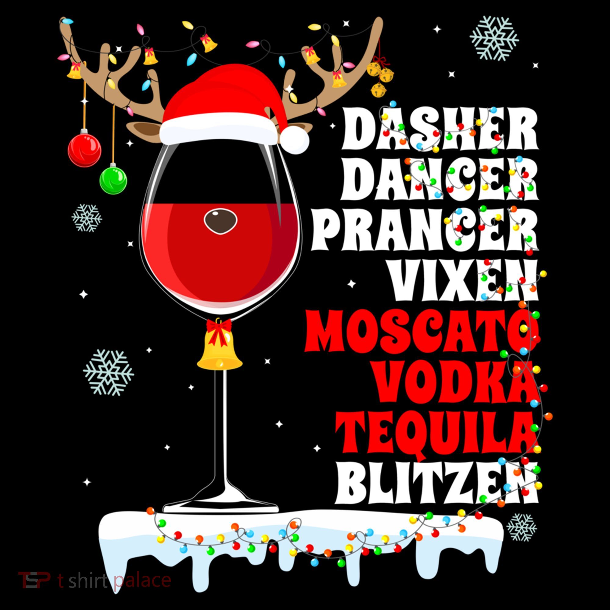 Dasher Dancer Prancer Vixen Moscato Vodka Tequila Blitzen Gift Backpack