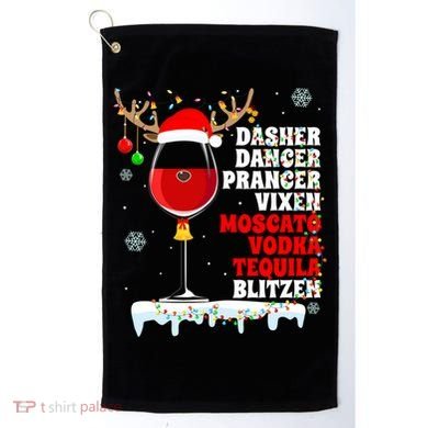 Dasher Dancer Prancer Vixen Moscato Vodka Tequila Blitzen Gift Golf Towel