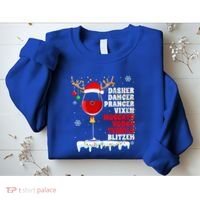 Dasher Dancer Prancer Vixen Moscato Vodka Tequila Blitzen Gift Sweatshirt thumb 2
