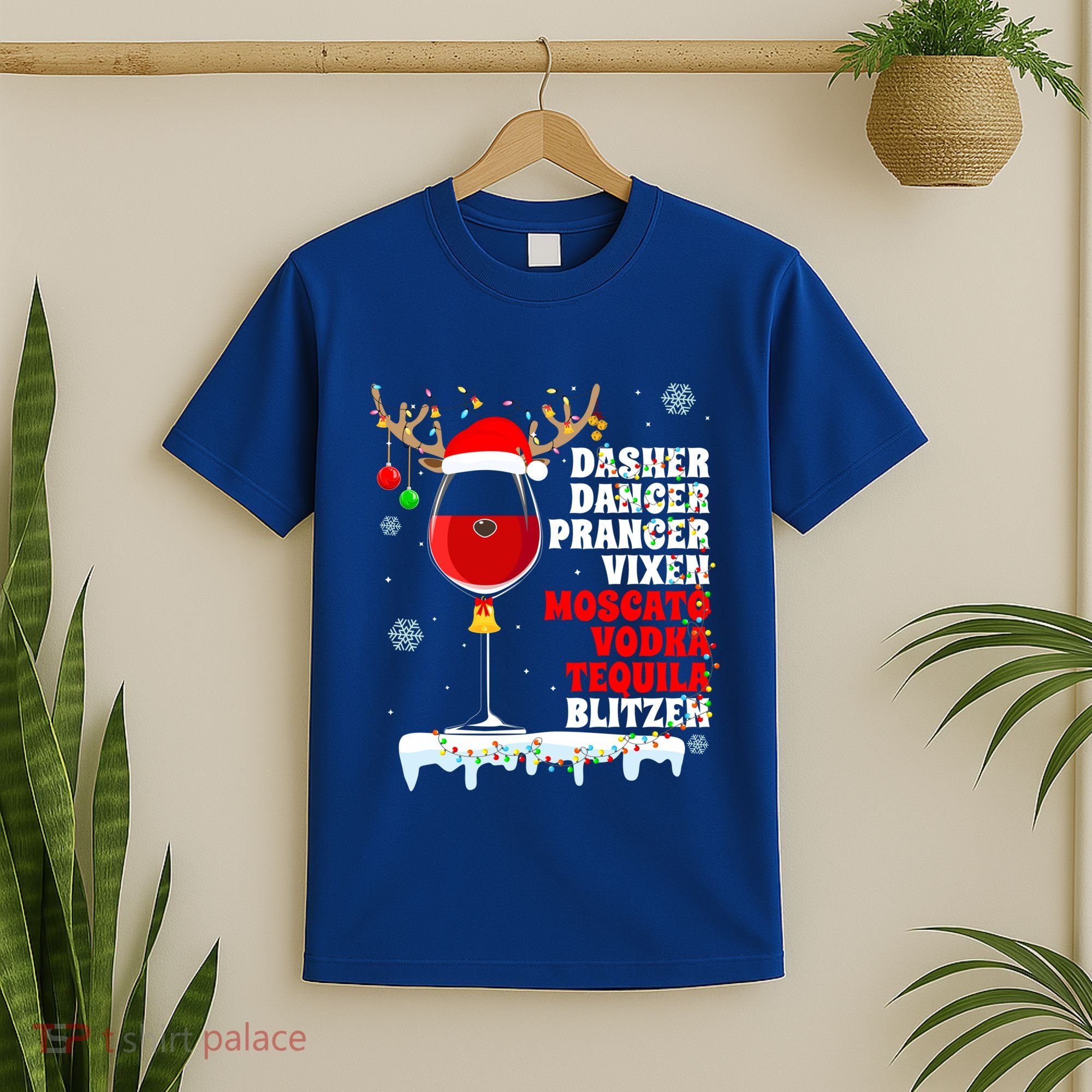 Dasher Dancer Prancer Vixen Moscato Vodka Tequila Blitzen Gift T-Shirt