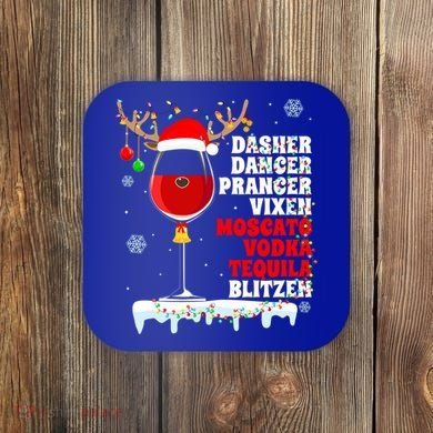 Dasher Dancer Prancer Vixen Moscato Vodka Tequila Blitzen Gift Coaster