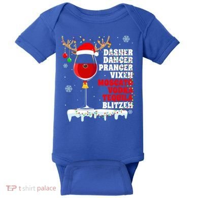 Dasher Dancer Prancer Vixen Moscato Vodka Tequila Blitzen Gift Baby Bodysuit