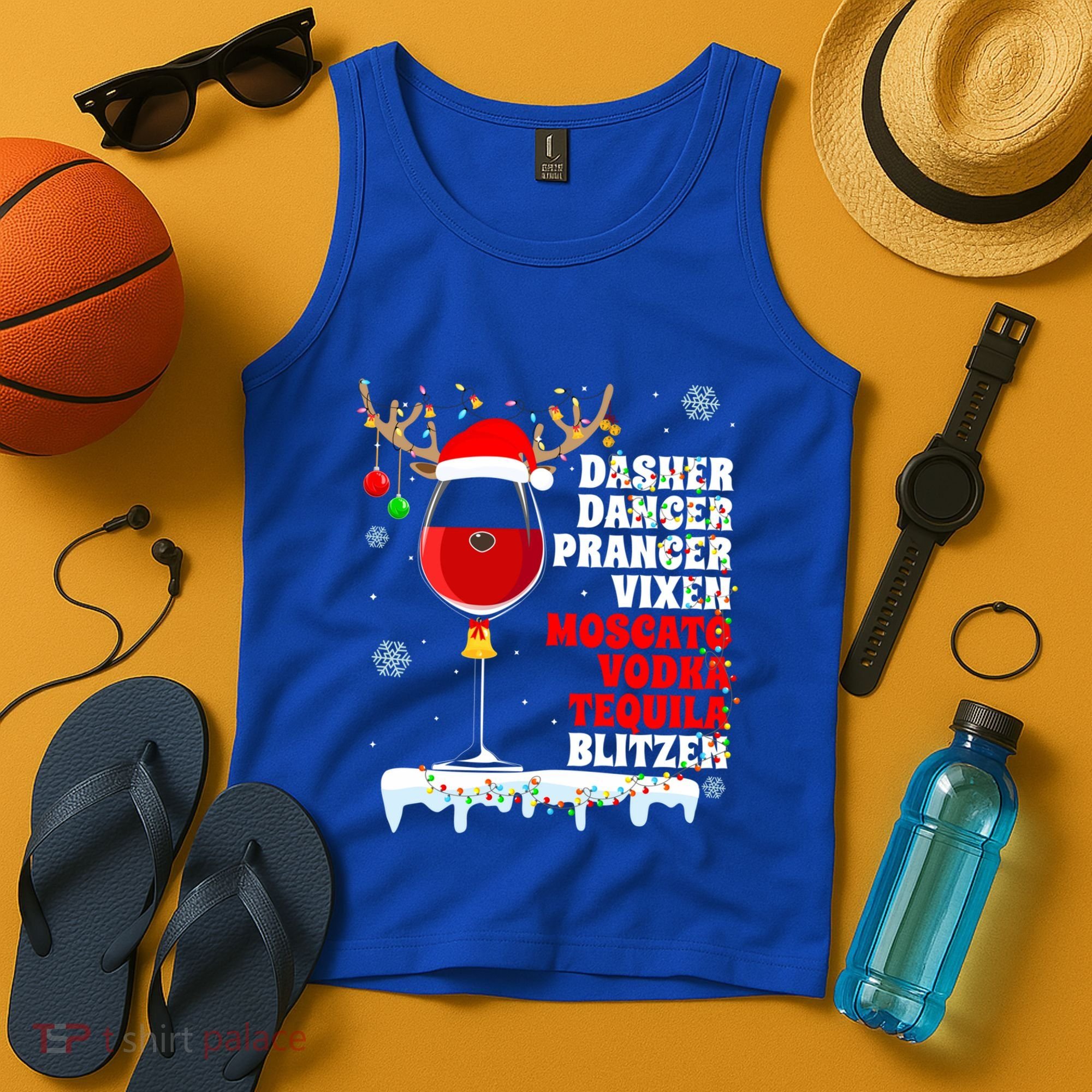 Dasher Dancer Prancer Vixen Moscato Vodka Tequila Blitzen Gift Tank Top
