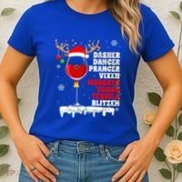 Dasher Dancer Prancer Vixen Moscato Vodka Tequila Blitzen Gift Women's T-Shirt thumb 2