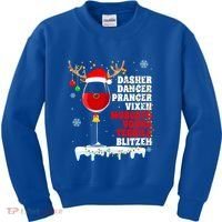 Dasher Dancer Prancer Vixen Moscato Vodka Tequila Blitzen Gift Kids Sweatshirt thumb 0