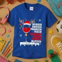 Dasher Dancer Prancer Vixen Moscato Vodka Tequila Blitzen Gift Kids T-Shirt thumb 3