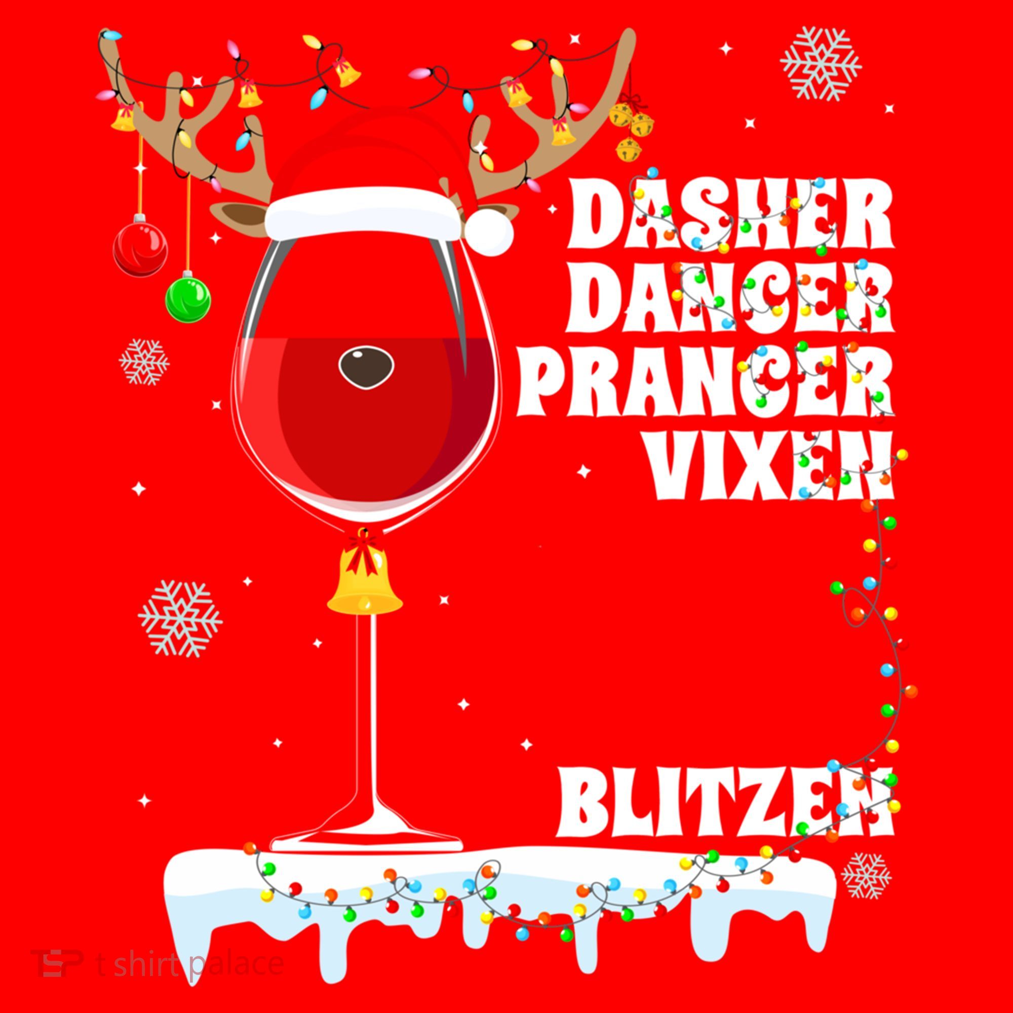 Dasher Dancer Prancer Vixen Moscato Vodka Tequila Blitzen Gift Santa Hat