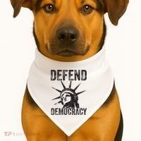 Defend Democracy Protect Voting Rights Save Vote Election USA-Made Doggie Bandana thumb 1