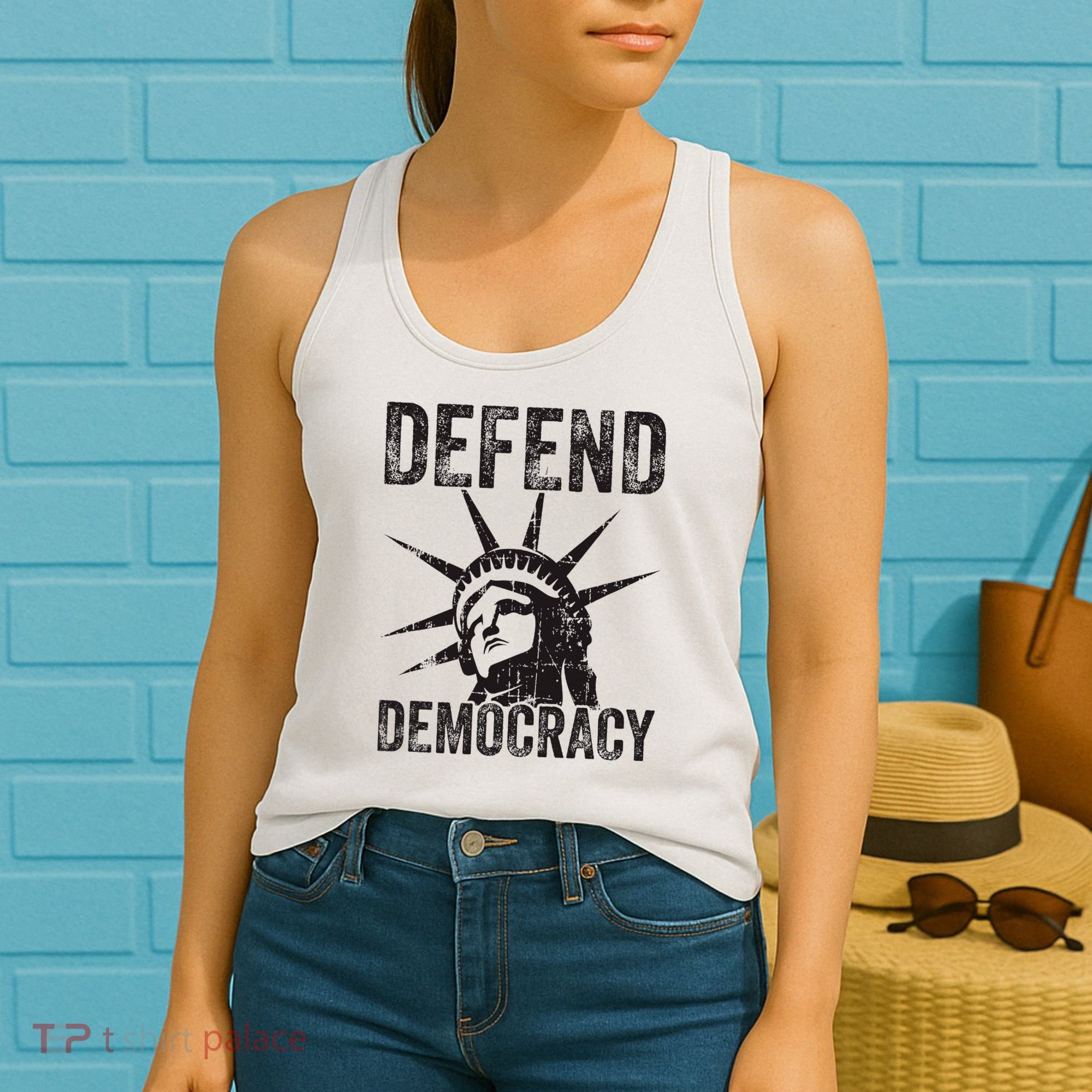 Defend Democracy Protect Voting Rights Save Vote Election Women's Tank Top